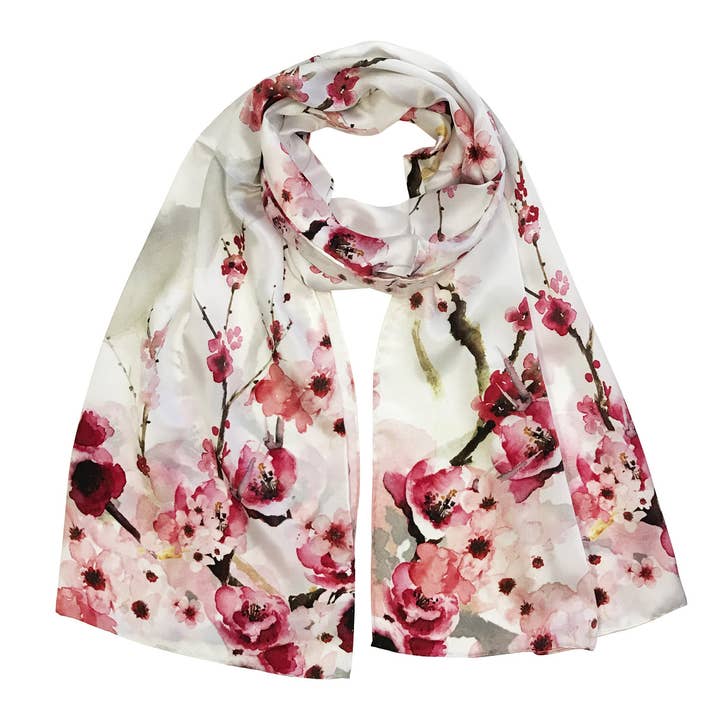 Wrapables Luxurious 100% Charmeuse Silk Long Scarf with Hand for wholesale by Wrapables.com