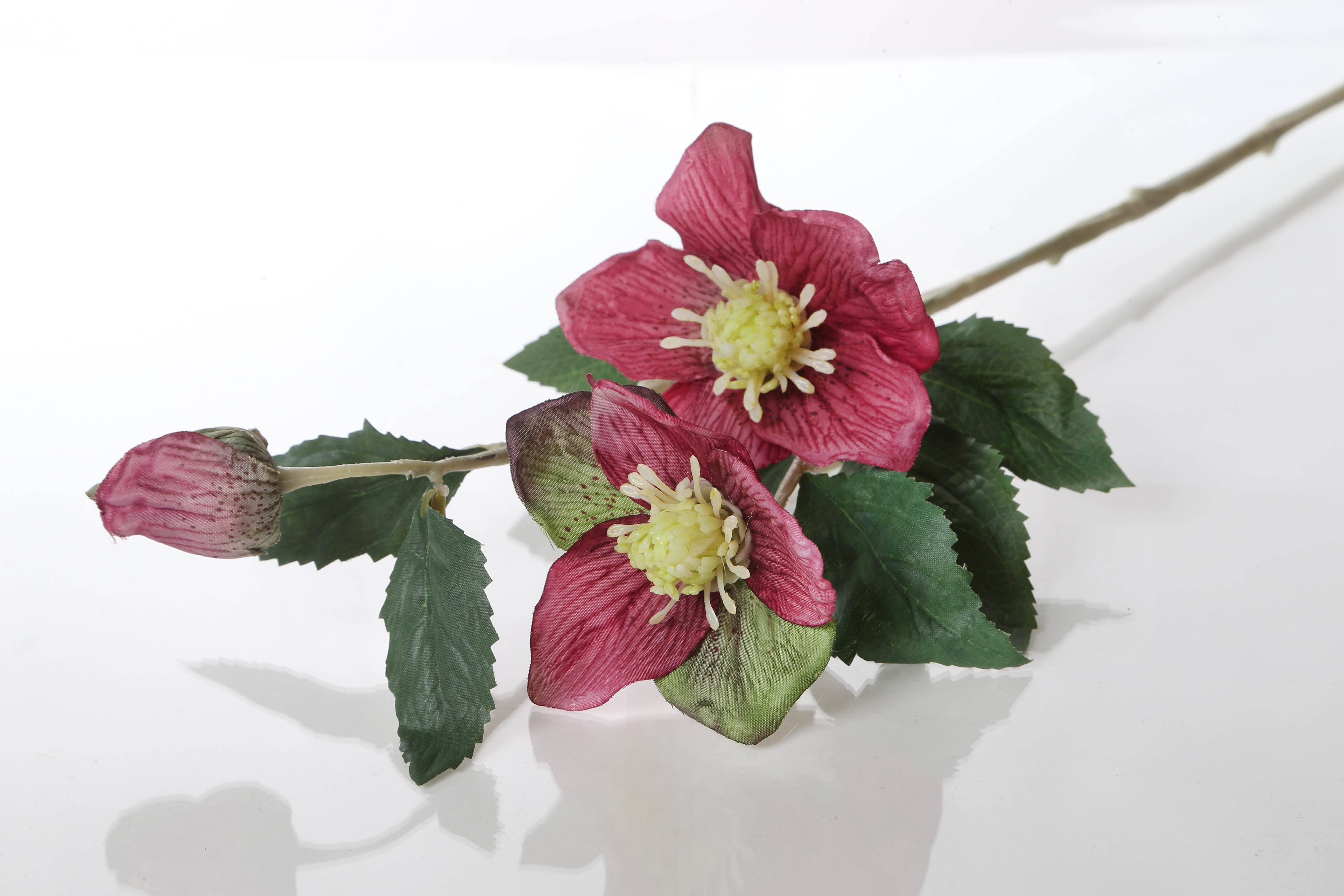 Mezu Silk Flowers - Wholesale Kunstbloemen - Kunstmatige donkerroze hellebores1