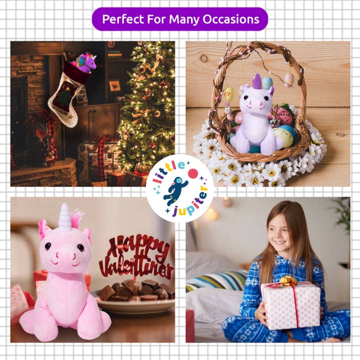 AYK Brand - Wholesale Stuffed/Plush Toy - Kids & Baby - Plush Unicorn Stuffed Animal 7.5" - White