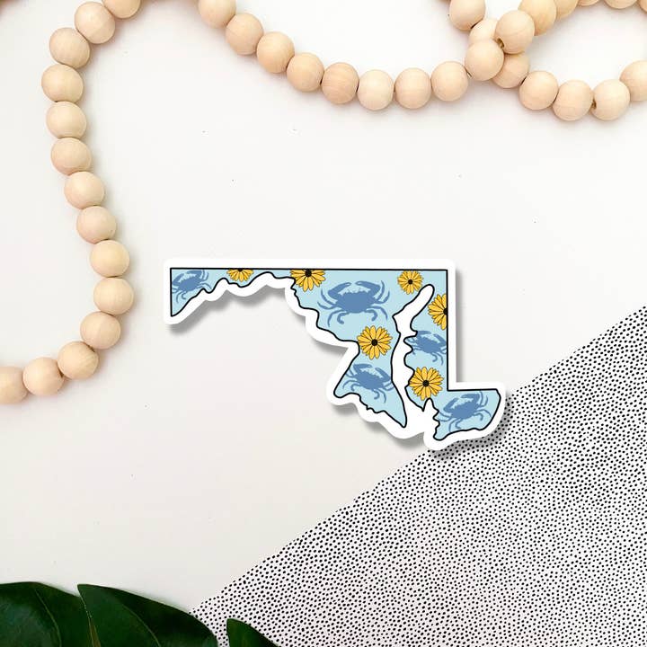 Jami Creates - Wholesale Sticker - Maryland Blue Crab State Sticker