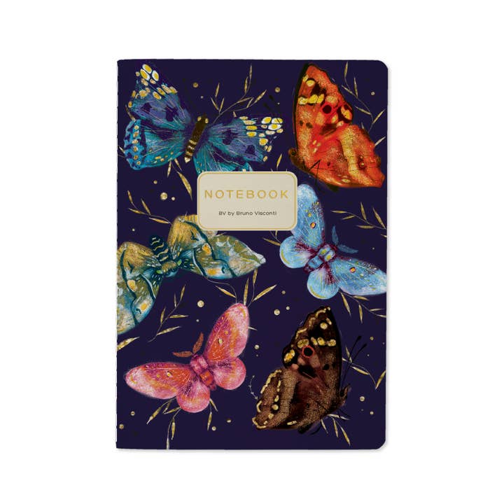 A5 Notebook - Butterflies on Blue for wholesale by BV by Bruno Visconti