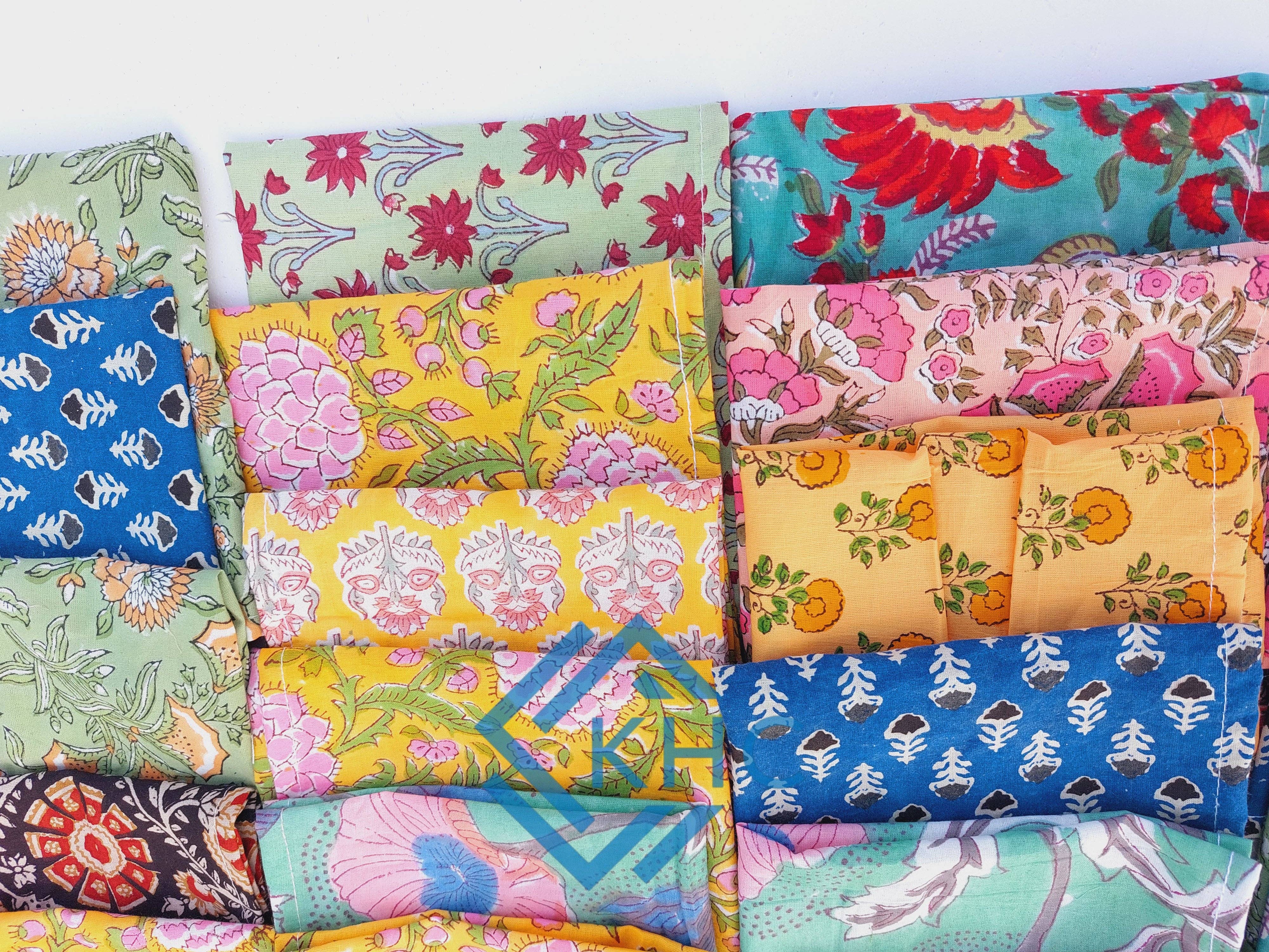 KHC – wholesale Dinner & cloth napkin – Assorted Cotton Fabric Floral Napkin Lot Of 20 Pcs3