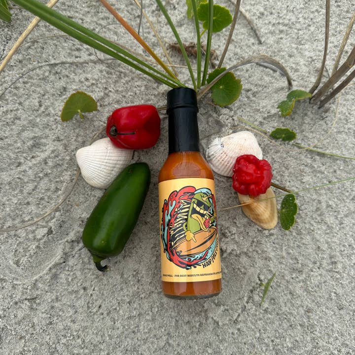 Pomme et pêche pour la vente par Hoop Pole Creek Hot Sauce Co.