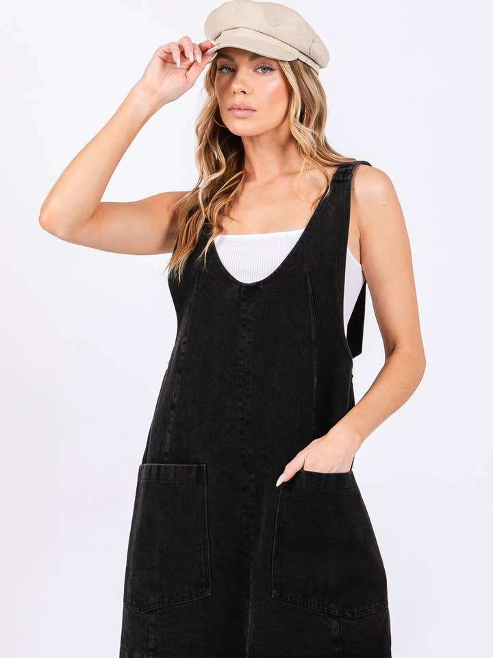 ROBE HAUTE EN JEAN AVEC JUPE À GALETS pour la vente par Sewn and Seen