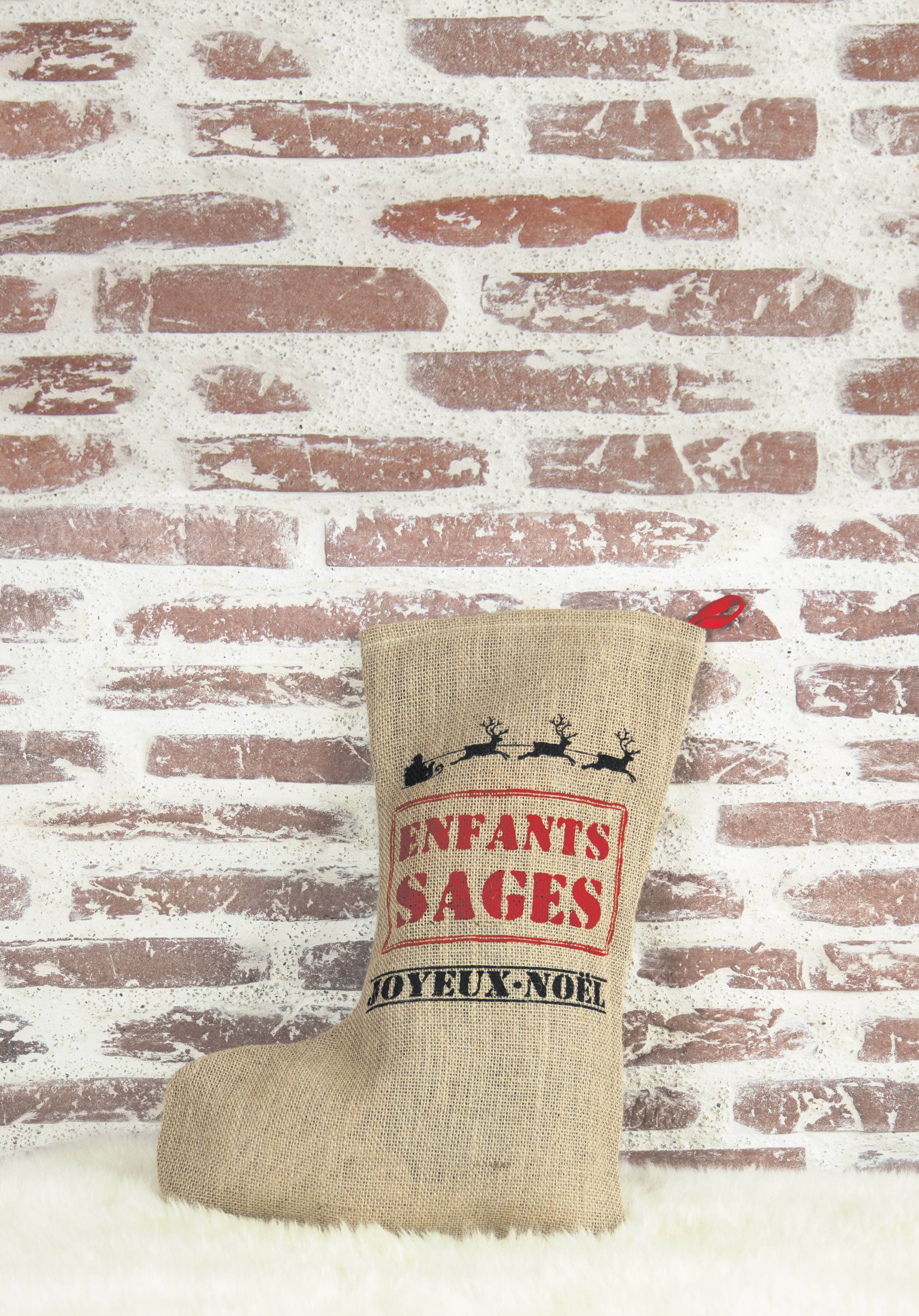 Party Pro – wholesale Julstrumpa – Julstrumpa 56 cm med tryck och snöre för upphängning0