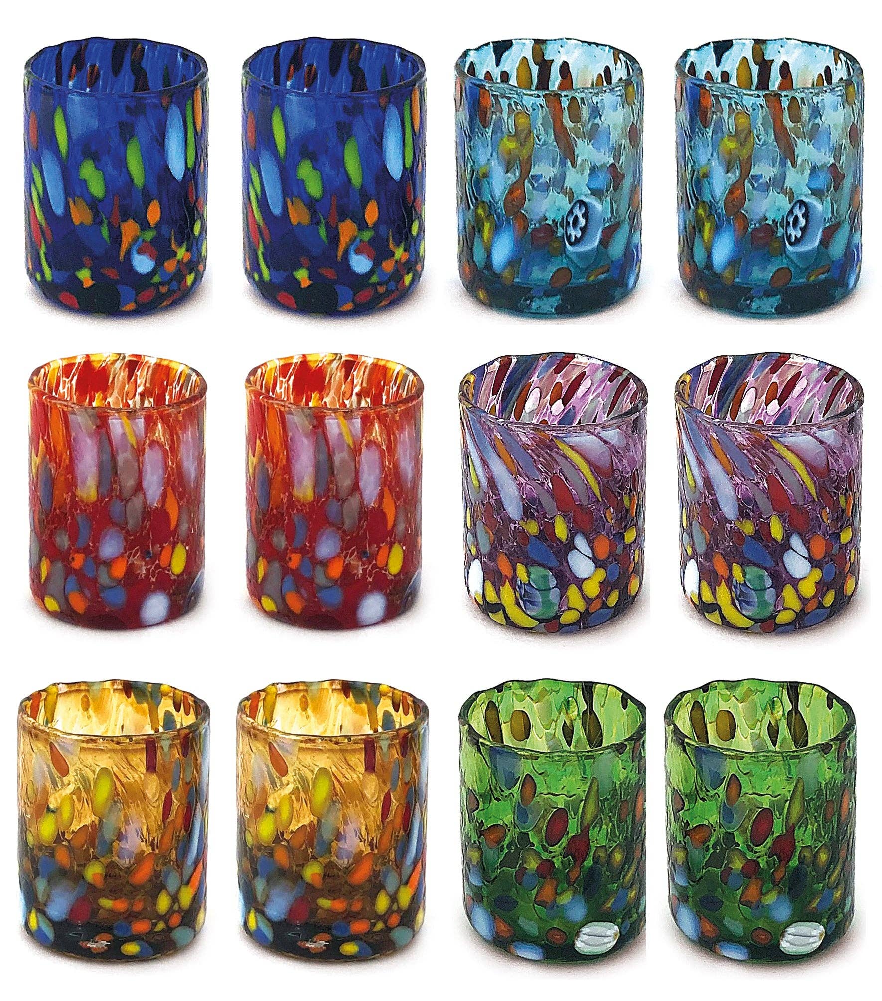 Mazzega Art & Design - Wholesale Shot Glass - Hand-Blown and Handcrafted Glass SHOT Glasses for Tequila with Murano Murrine The Colors of Murano Model SHOT 70 ml. Made in Italy7