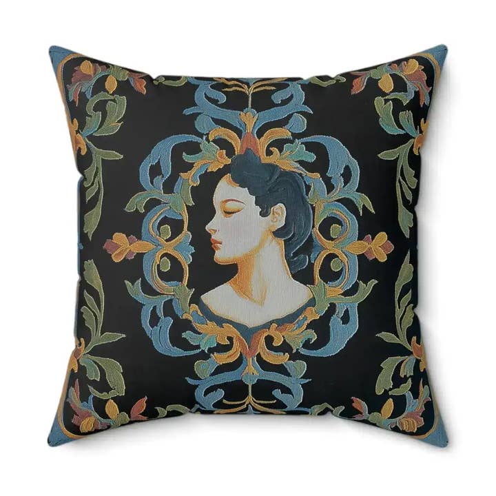 Vintage blomster dame silhuet pyntepude for engroshandel hos Maia Homes