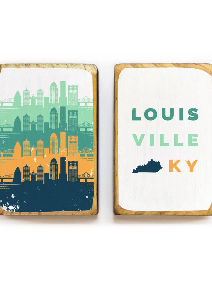 Louisville, Kentucky, Retro Skyline - Bogstøtter for engroshandel hos ARCHd