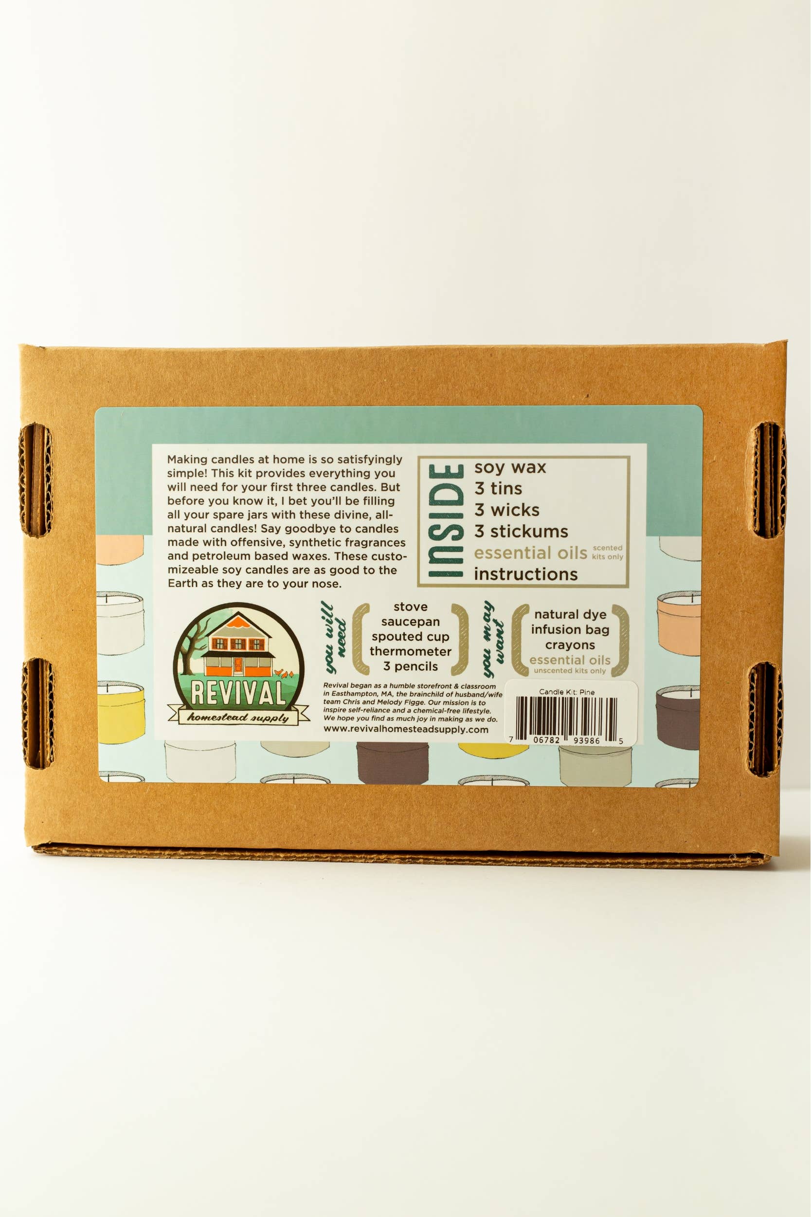 Revival Homestead Supply - Wholesale DIY Craft Kit - Soy Candle Kit, Unscented, Make Your Own, DIY4