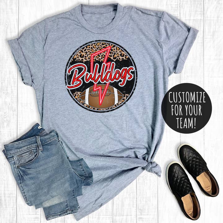 Tee Gráfico Lightning Football Neon Circle personalizado por atacado de The Way Down South