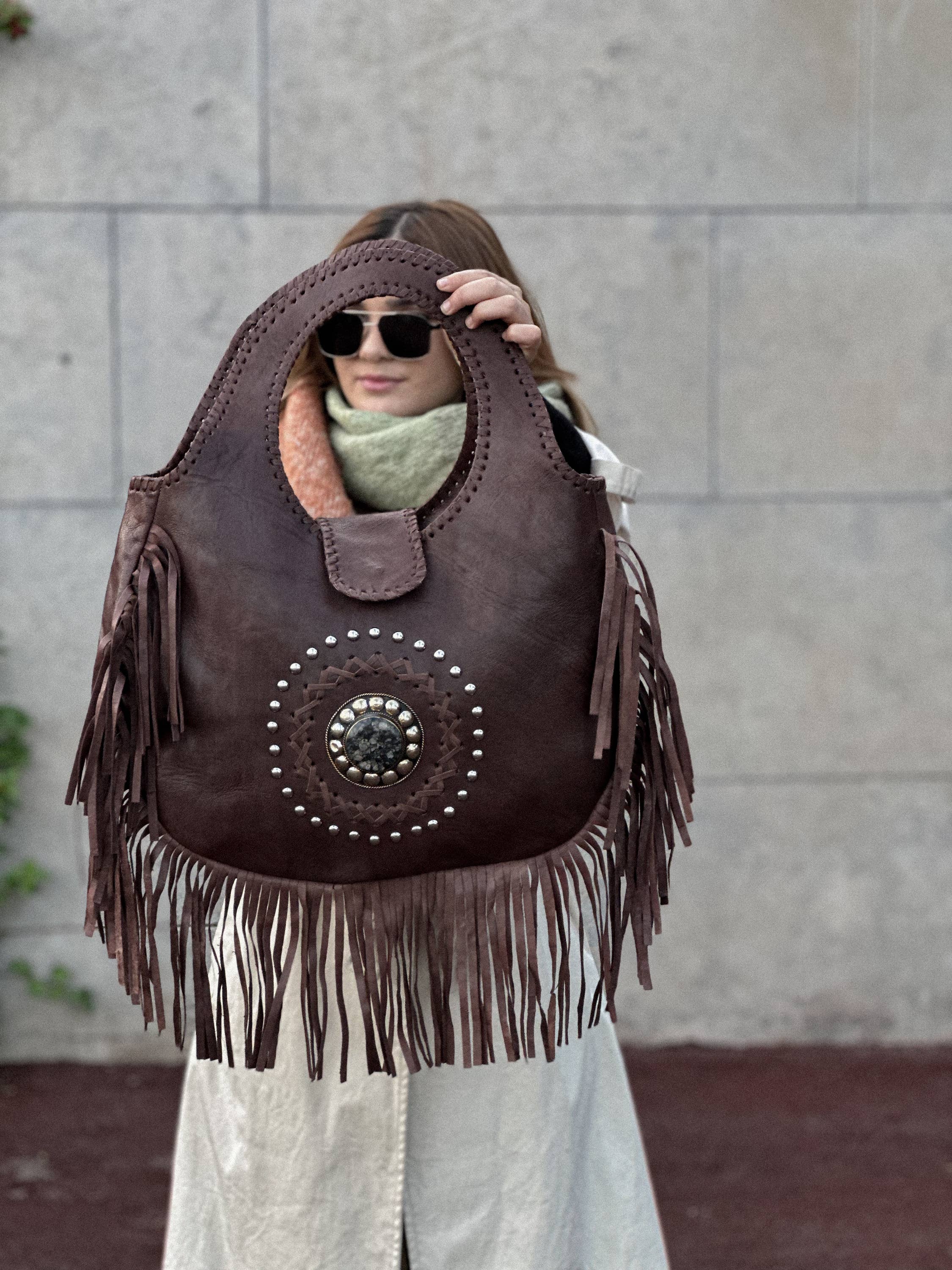 Berberwoolrug – wholesale Shoulder bag – women's – Handmade Soft Leather Gypsy Bag | Bohemian Fringe purse 8