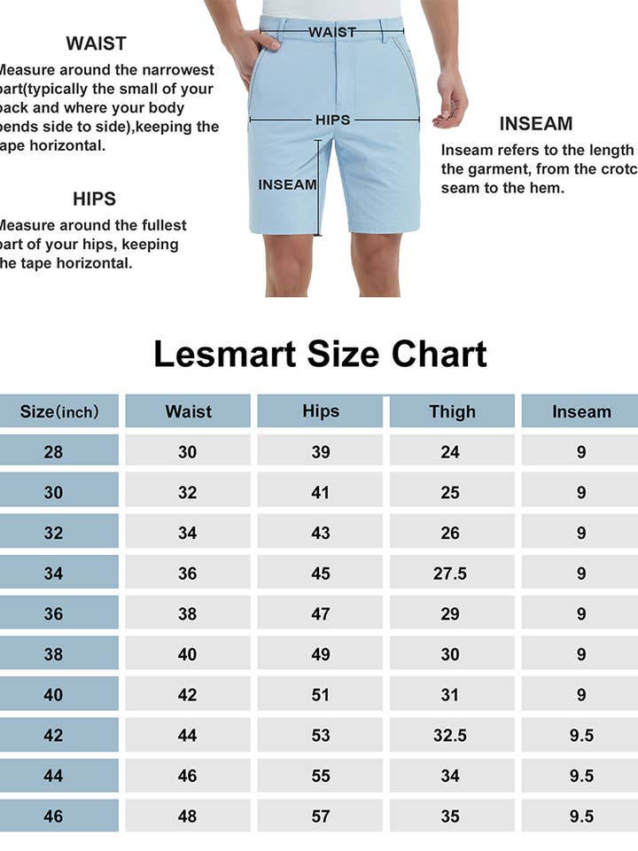 Qing Dao Lai Si Ma Te Fang Zhi You Xian Gong Si - Vente Short de sport – homme - Short de golf stretch pour hommes avec poches, taille élastique2