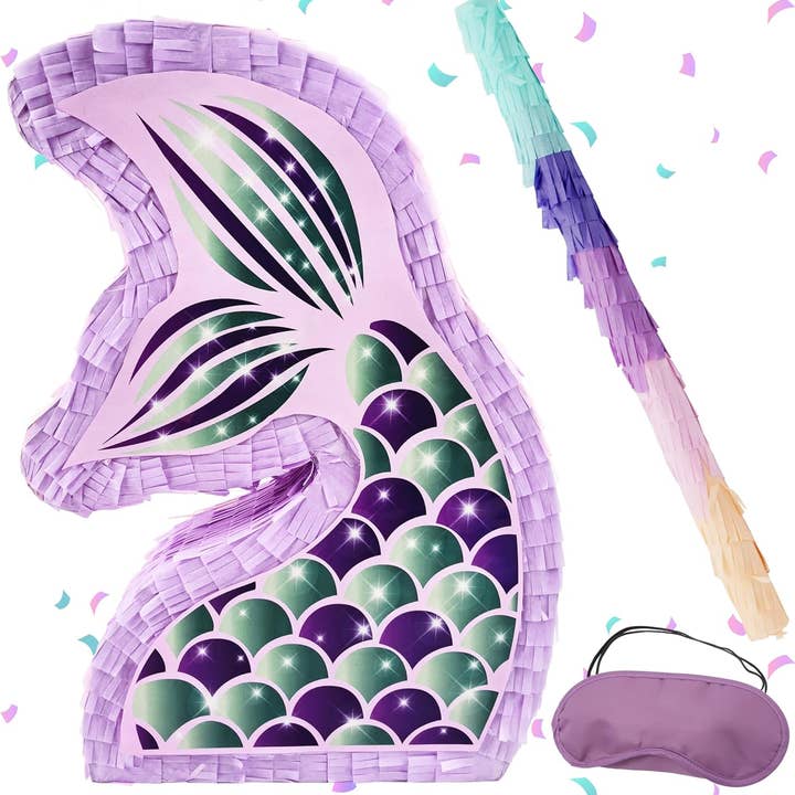 4E's Novelty - Wholesale Party Sign/Banner - Mermaid piñata: Sparkling Under the Sea Birthday Party Decorations, Perfect piñatas for Birthday Girl’s Celebration0