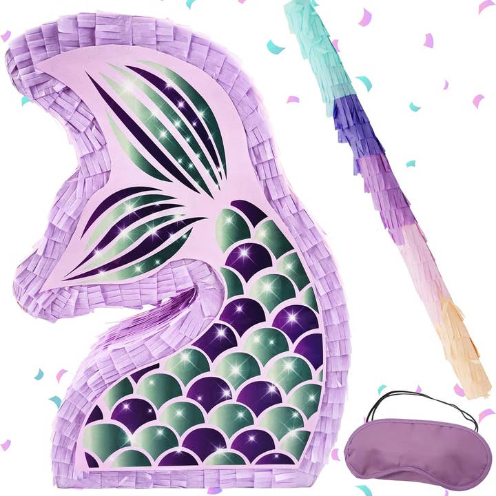 4E's Novelty - Wholesale Party Sign/Banner - Mermaid piñata: Sparkling Under the Sea Birthday Party Decorations, Perfect piñatas for Birthday Girl’s Celebration