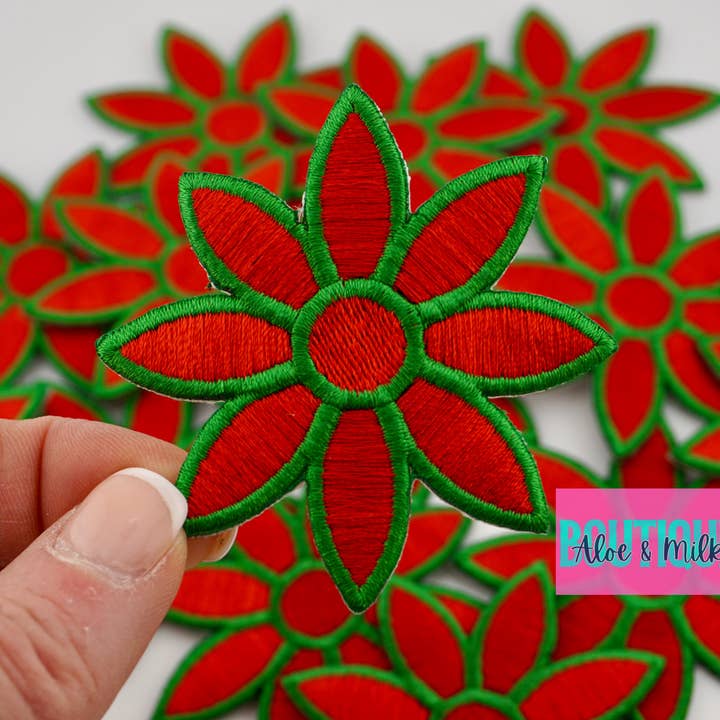 Christmas Flower Poinsettia, flower patches, christmas for wholesale by Aloe and Milk Boutique