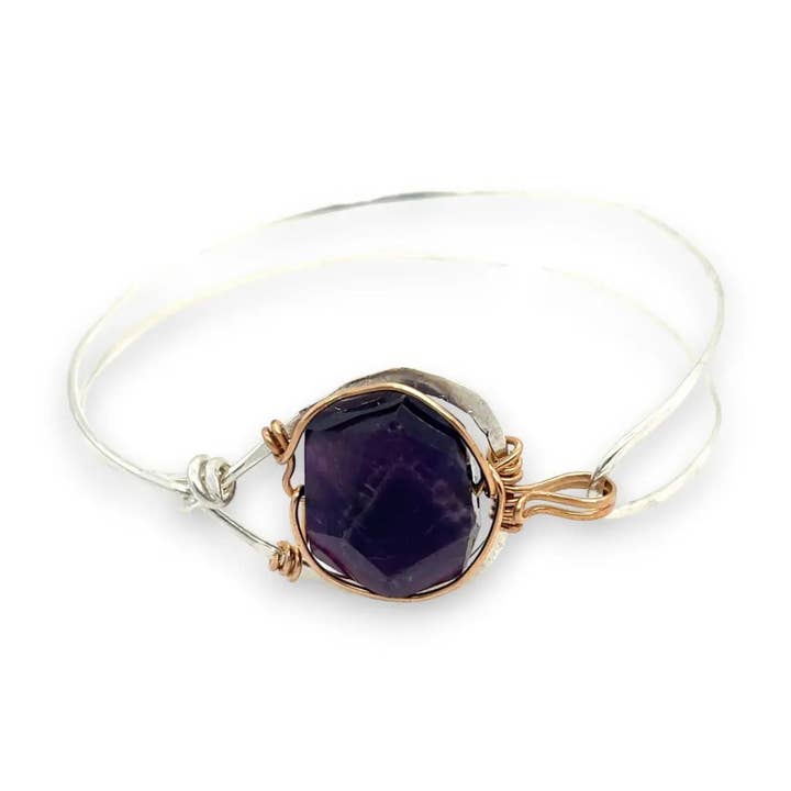 Pulseira de Punho Aquário Ametista B410 por atacado de Art by any Means Jewelry