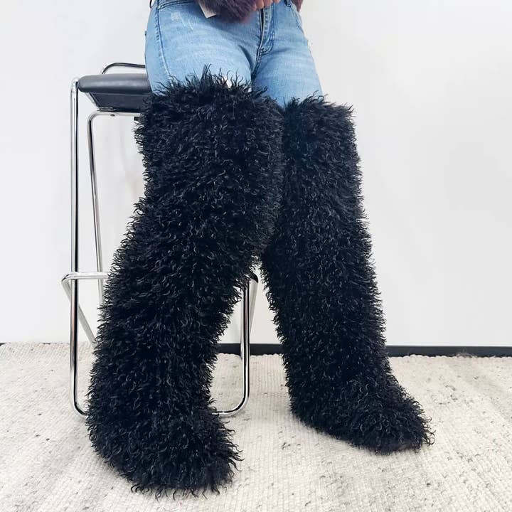 MB Fashion Wholesale - Wholesale Boots - Women's - EVERY FASHION Ultra-Shaggy Faux Fur Over-The-Knee Boots4