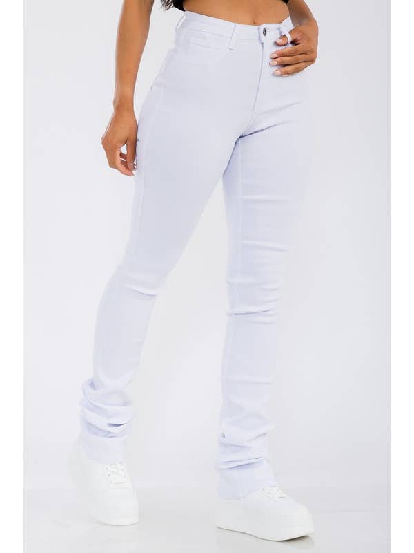 JBLA FASHION – Engroshandel Bukser - Dame – 2404-Højtaljede Superstræk Stacked Bukser4