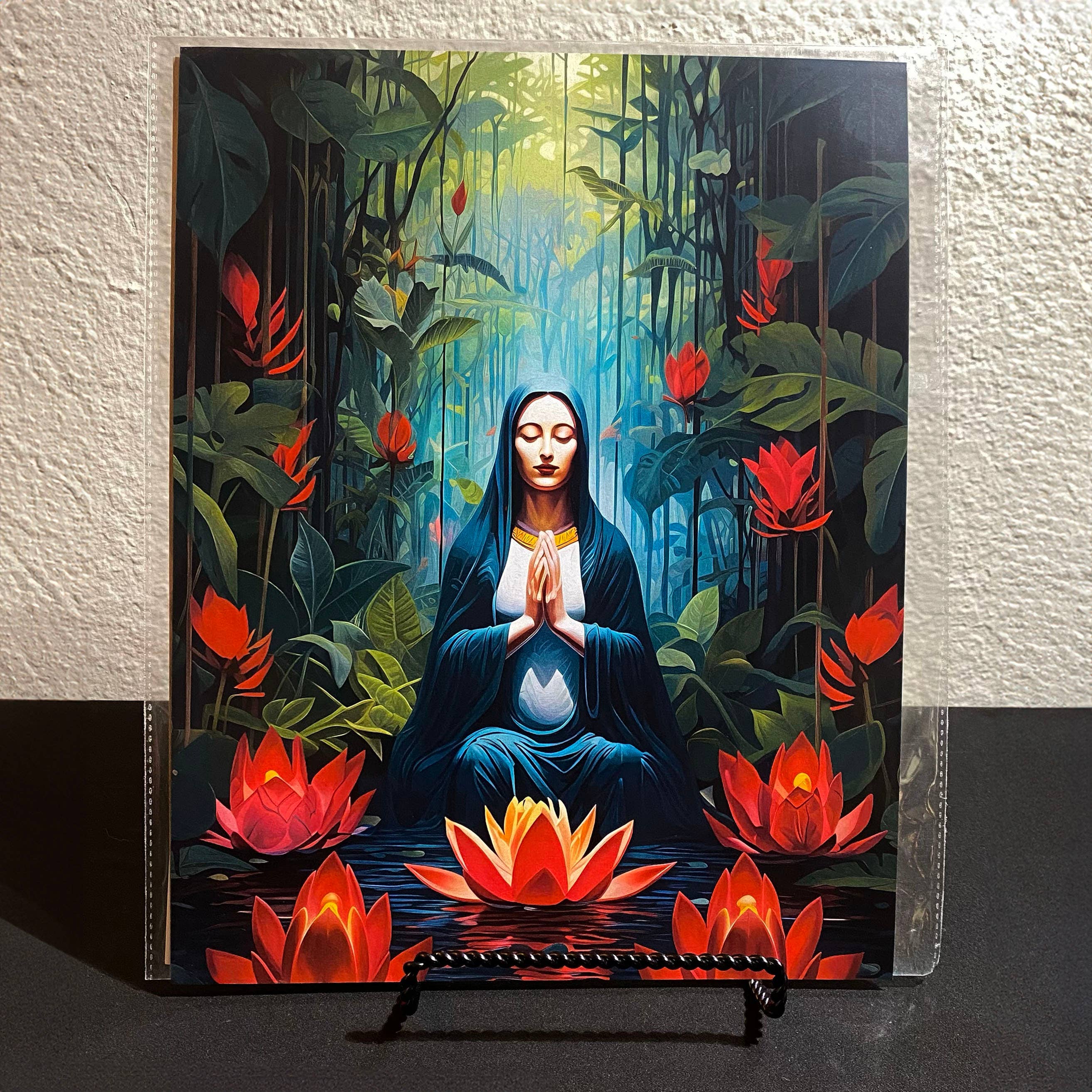 Spiritual Art Supply - Wholesale Art Print - Mary Mother of Jesus Rosary Art Poster, P-RCVM3 Art Print2