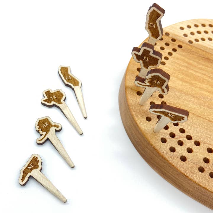 Cast & Carve - Wholesale Board Game - US State Cribbage Pegs