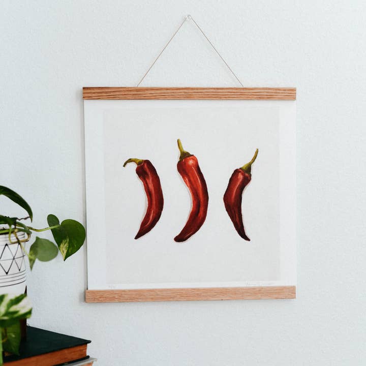 Three Peppers Vegetable Art Print for wholesale by Come Alive Studio