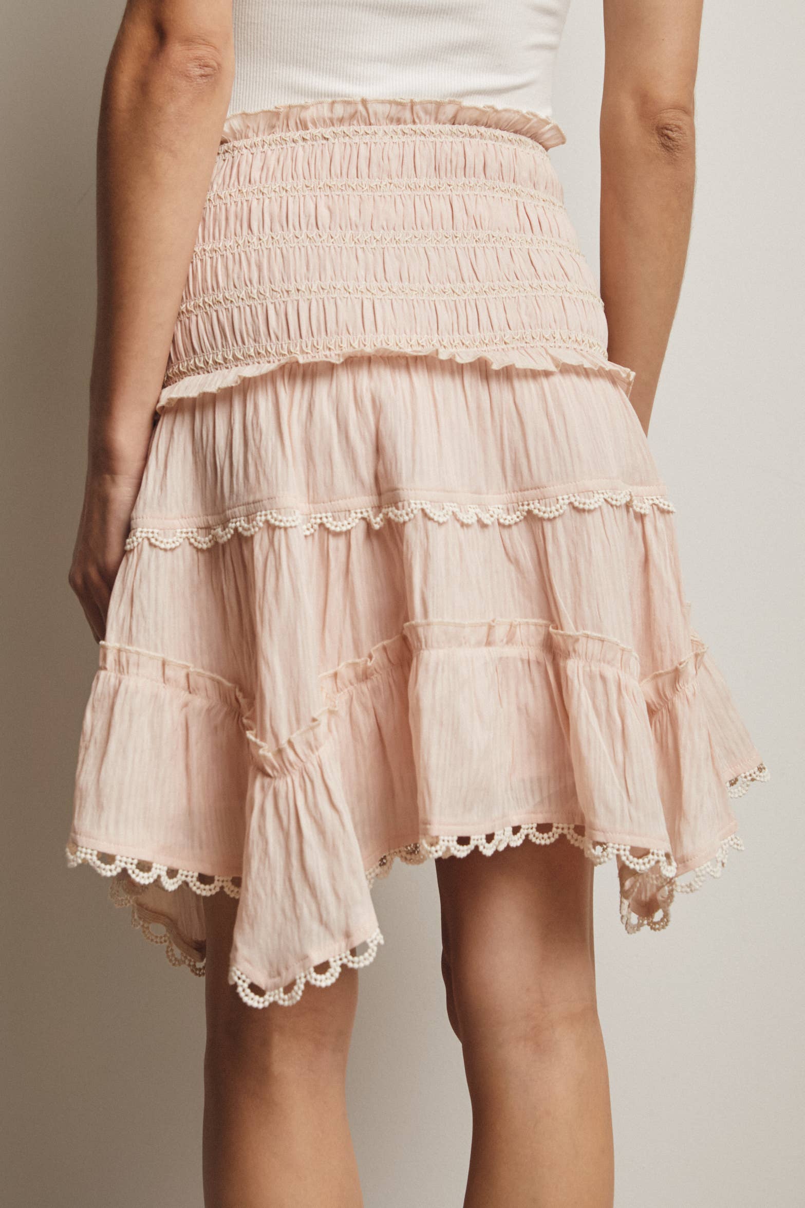 Forte - Wholesale Skirt - Women's - Smocked Ruffle Convertible Skirt/Top FSK000830