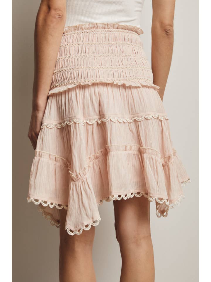 Forte - Wholesale Skirt - Women's - Smocked Ruffle Convertible Skirt/Top FSK000830