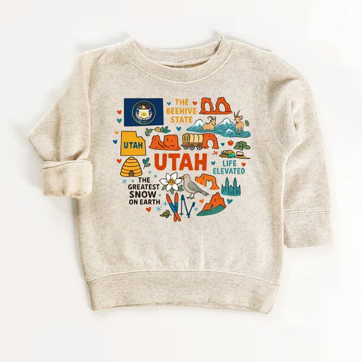 Utah Kids Sweatshirt - Beehive State Icons for wholesale by EnjoyMyDesign