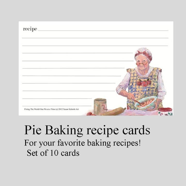 R04 - Fiche de recettes de Pie Baker pour la vente par Susan Schmitt Art