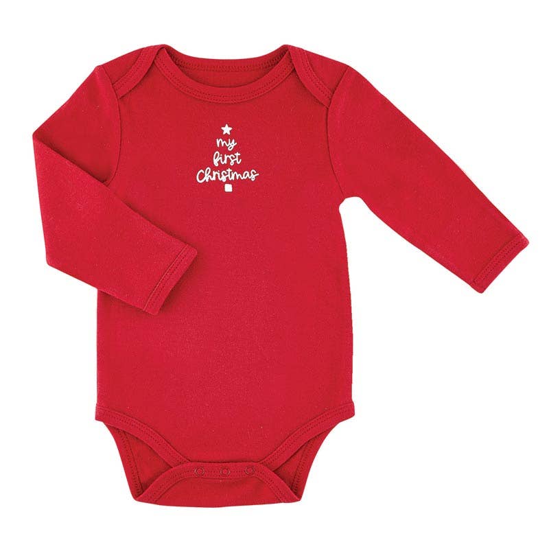 Stephan Baby by Creative Brands - Wholesale Bodysuit (Non-Footed) - Baby - Long Sleeve Snapshirt - My First Christmas 6-12 Mo1