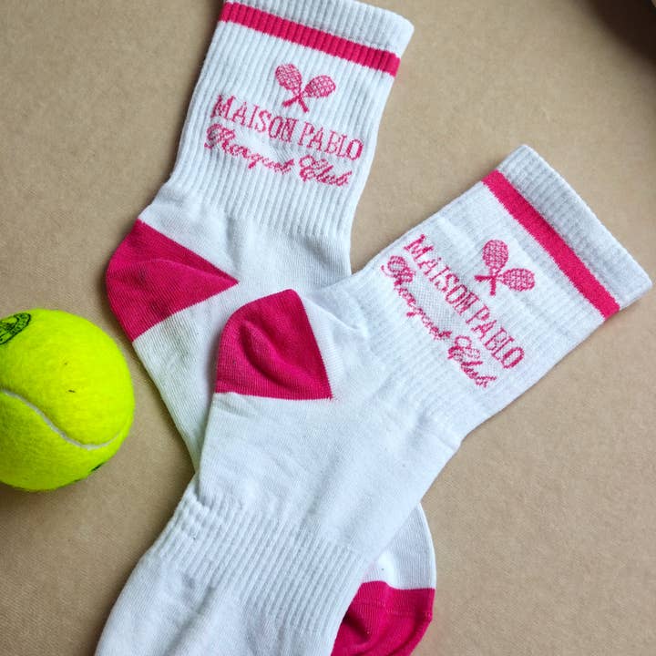 La chaussette Court - Rose vif pour la vente par Maison Pablo