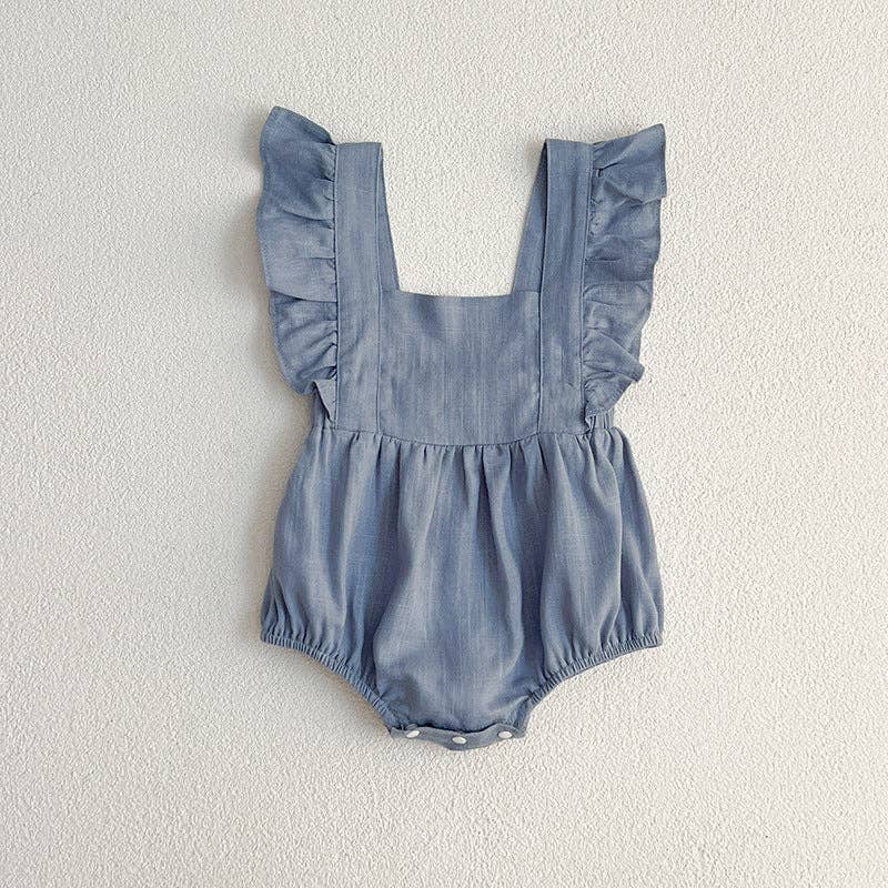 MyKids-USA® - Wholesale Bodysuit (Non-Footed) - Baby - Summer Baby Girls Solid Color Square Neck bodysuit0