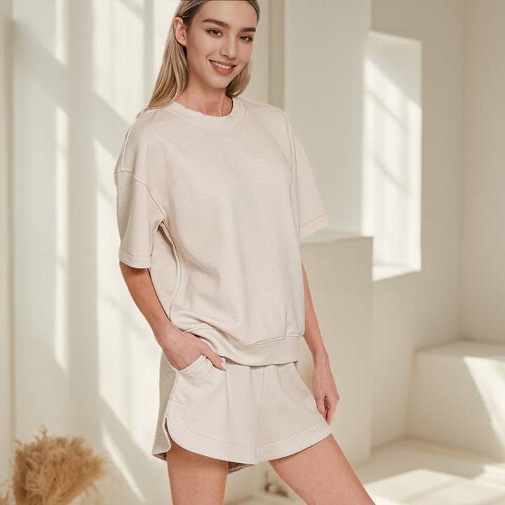 42POPS – wholesale Lounge set – Women's – `.Scuba Sweatshirts & Shorts 2PC Set1