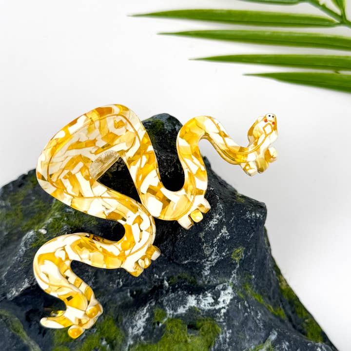 TheDivaSoap – Engroshandel Hårspænde - Dame – Cool Python Klo Klemme, Gul Slange Hårklemme