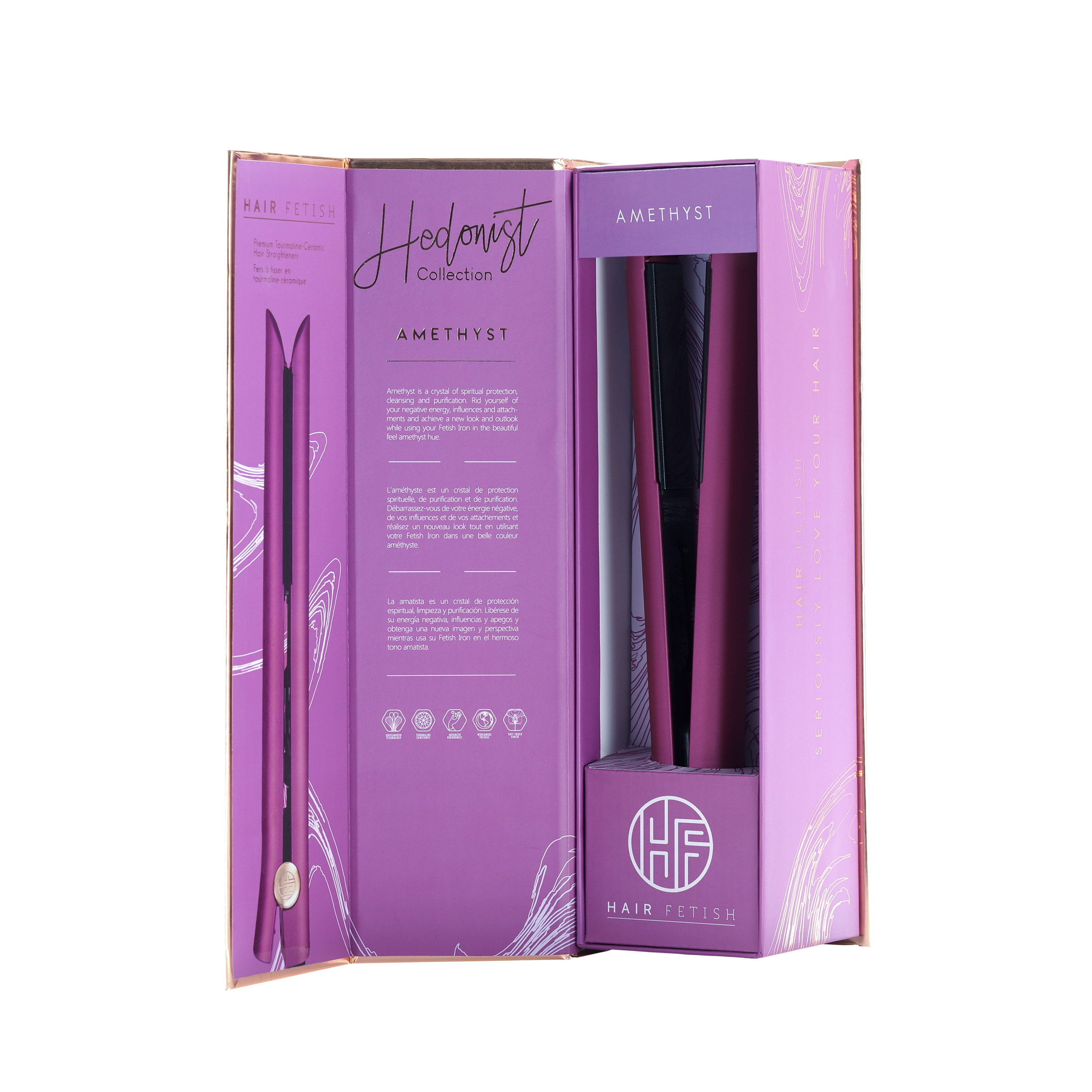 Aigue-marine Lisseur Hedonist Luxe 3,2 cm avec plaques en tourmaline japonaise en vente sur Faire9