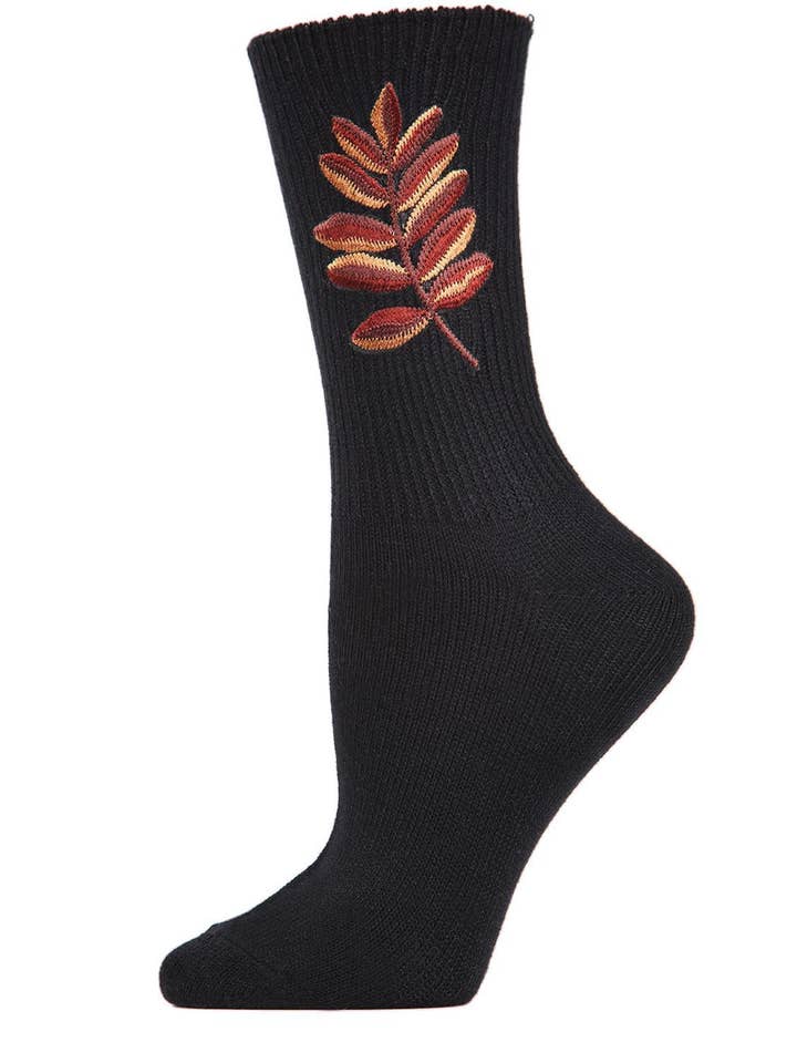 MeMoi Golden Leaf Retro Crew Socks for wholesale by Infinity Classics International Inc.