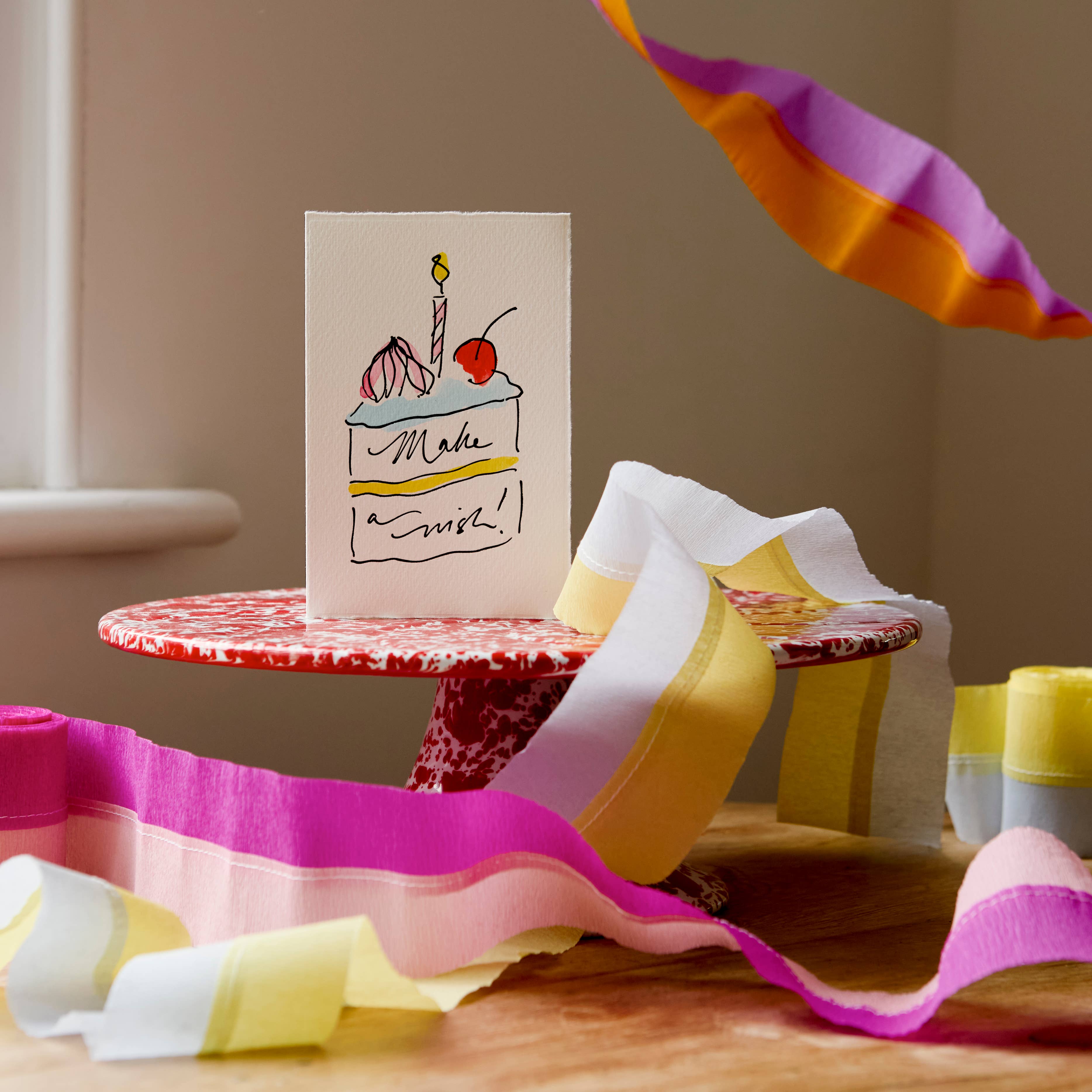 Scribble & Daub - Wholesale Birthday Card - Make A Wish (Birthday Cake) Greetings Card1