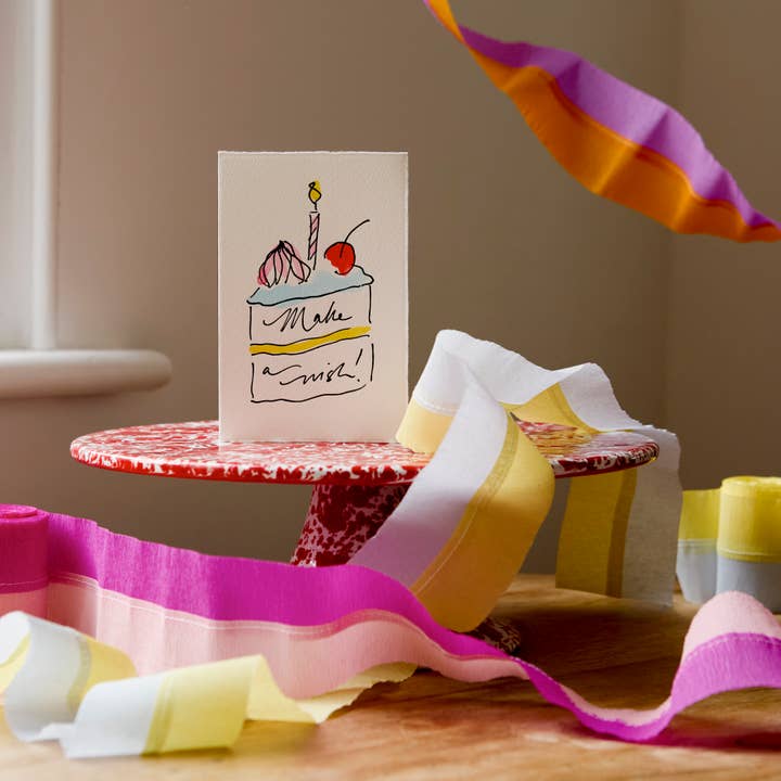 Scribble & Daub - Wholesale Birthday Card - Make A Wish (Birthday Cake) Greetings Card1