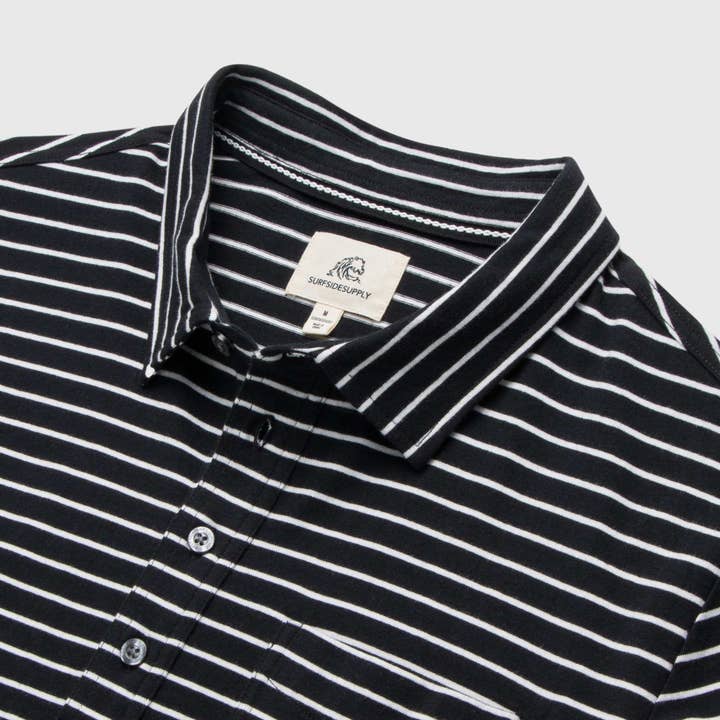 Michael Stripe Polo - Jet Black for wholesale on Faire