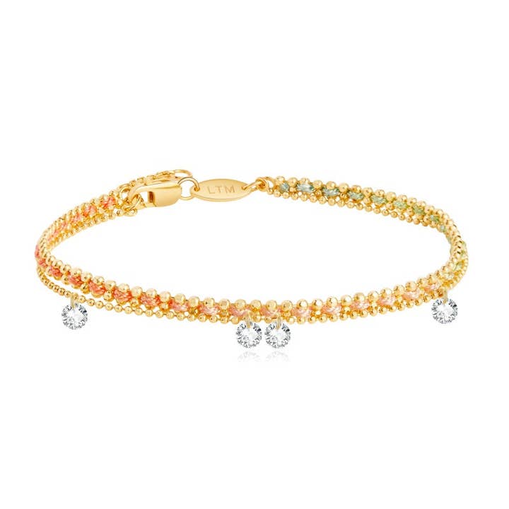 Schwebendes Diamant- und Fantasie-Mehrfachdiamanten-Geflechtarmband für den Großhandel von LTM Jewels