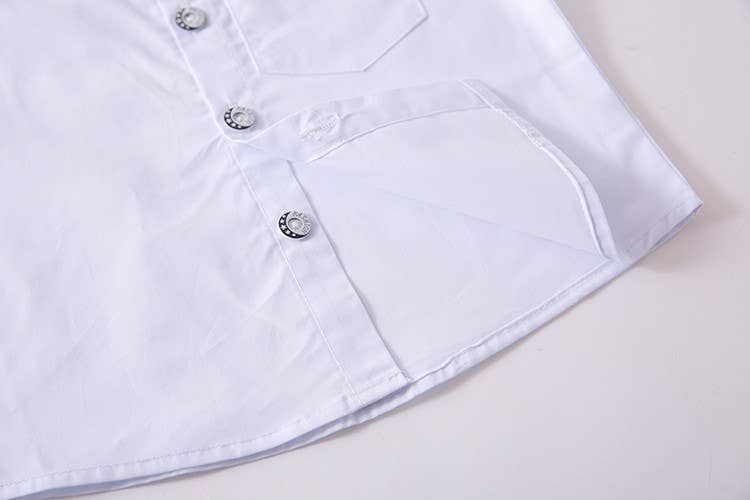 Fennco Styles - Wholesale Button Down Shirt - Kids - White Cotton Button-Down Shirt – Baby & Toddler2