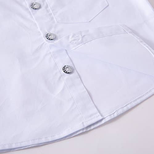 Fennco Styles - Vente Chemise à col boutonné – enfant - Chemise blanche en coton à boutons - Bébé & Tout-petit2