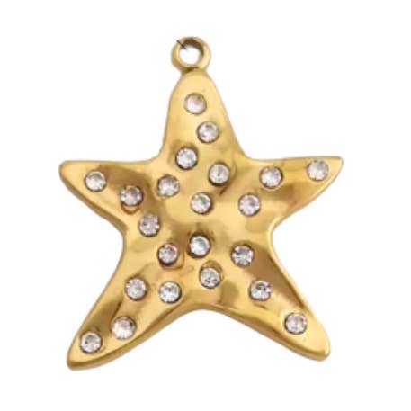 Diamante Star Charm Gold for wholesale by Coco Luna Collection