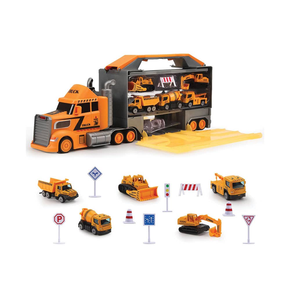 AJ Aguiar - Wholesale Toy Car/Truck - Kids - 2 In 1 Construction Truck And Container With Vehicles And Track6