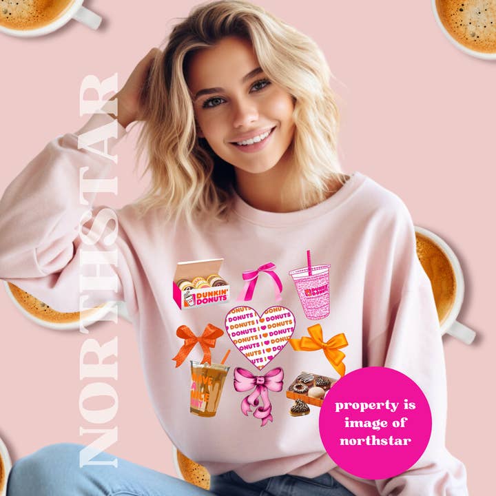 Dunkin Coquette Sweatshirt - Roze voor wholesale door Northstar