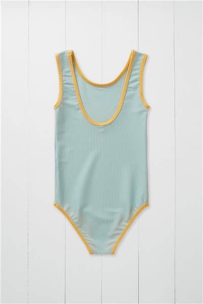 Pistachio Ribbed Kids Swimsuit for wholesale on Faire1