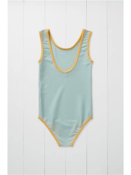 Pistachio Ribbed Kids Swimsuit for wholesale on Faire1
