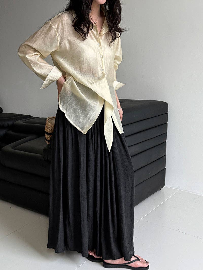 Marayn - Wholesale Button Down Shirt - Women's - 2025 NEW Luxe Tencel Sun Shirt Effortless French Style1