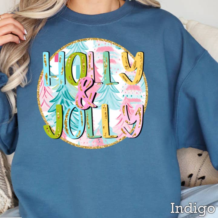 Shoppe SHC - Wholesale Graphic Sweatshirt - Women's - Holly And Jolly Christmas 2025 Graphic Sweatshirt Women’s7