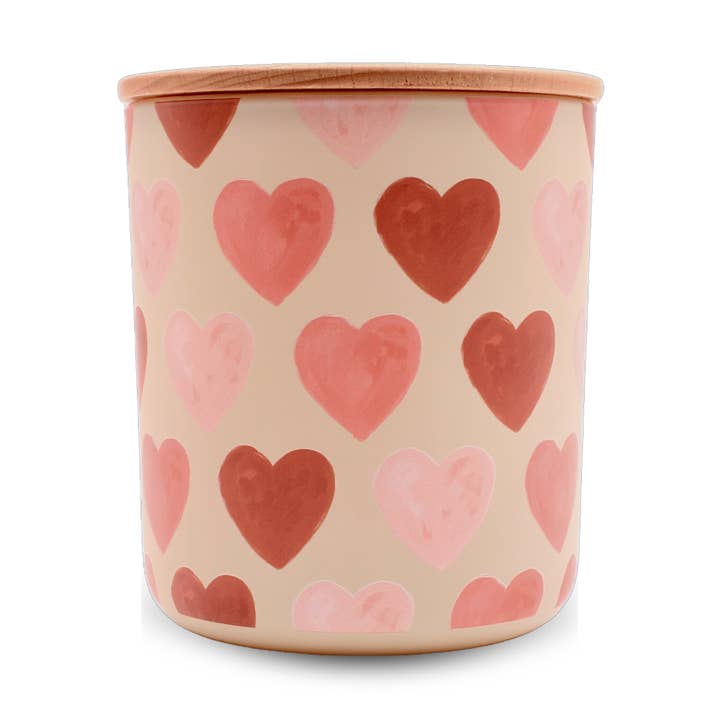 Valentine Hearts ljus 12,7 oz, Amber Vetiver för wholesale av ROAM Homegrown
